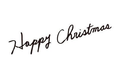 ハッピークリスマス 手描き　文字　筆記体　英語　Happy Christmas	