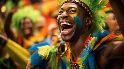 Photo sur Plexiglas Carnaval person celebrating carnival, generative ai