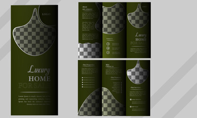 Luxury home  presentation guide bifold brochure template, Annual report,  minimalist flat   design template.