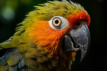 Parrot Portrait with Vibrant Colors