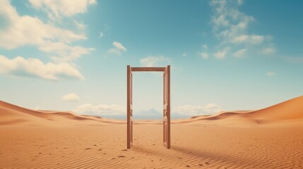 hridoy0538 Opened door on desert. Unknown and start up concept