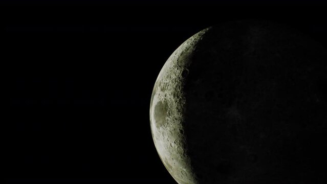 moon's illuminated surface in view from orbit