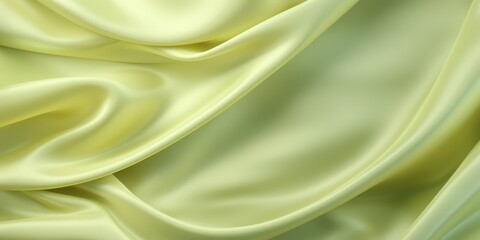 Obraz premium light green yellow silk fabric texture luxurious background 3d Rendering, 4k Ultra hd