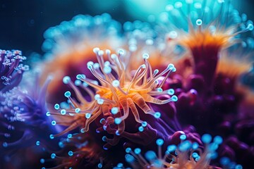 Fototapeta na wymiar Close up macro shot of sea life , generated with AI