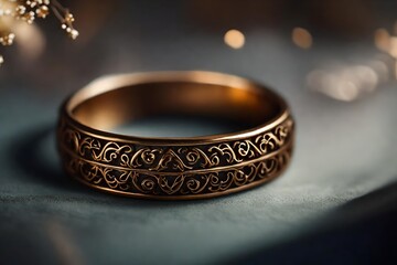 Obraz na płótnie Canvas A whimsical bronze ring adorned with delicate filigree