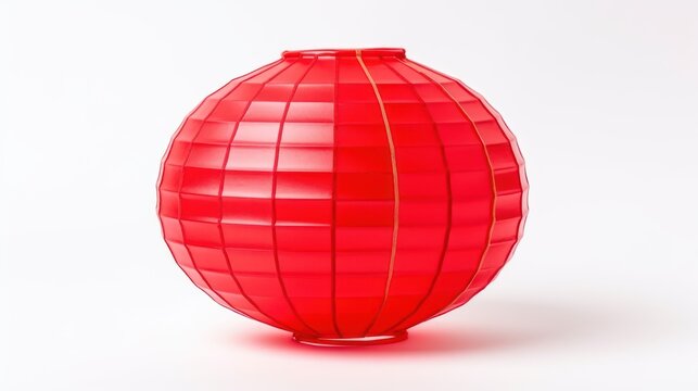 Red japanse street food paper lantern, isolated on white background