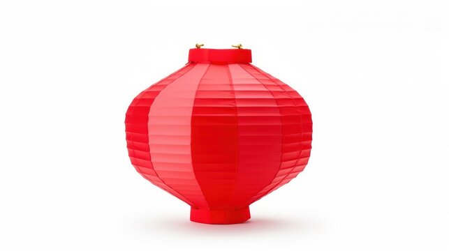 Red japanse street food paper lantern, isolated on white background