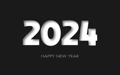 Happy new year 2024, minimalist and simple style design