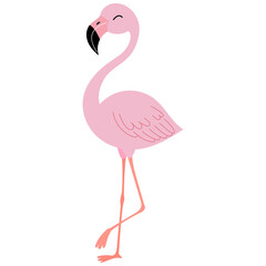 Happy Cute pink flamingo