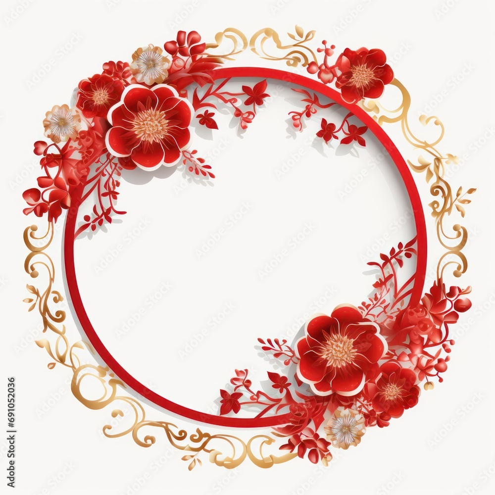 Aufkleber the whole is a circular border with a red gradient background inside the border, surrounded by a gol
