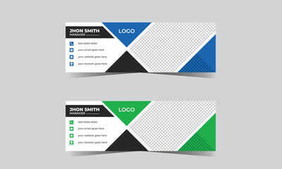 Free vector email signature design and professional business cover design template