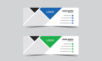 Free vector email signature design and professional business cover design template