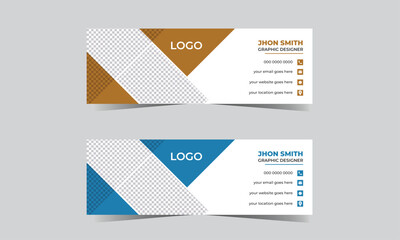 Free vector email signature design and professional business cover design template