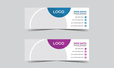 Free vector email signature design and professional business cover design template