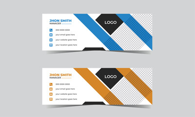 Free vector email signature design and professional business cover design template