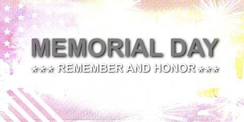 MEMORIAL DAY REMEMBER AND HONOR COLORFUL TEXT DESIGN