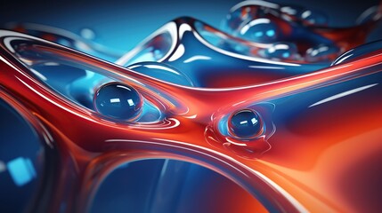 Abstract glossy liquid surface. Science concept background. Generative AI