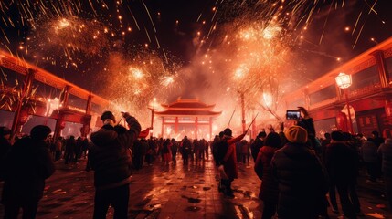 Chinese people are celebrating the Spring Festival, and a red-hot atmosphere permeates the streets, 