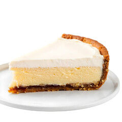 american Cheesecake slice, white and transparent background, isolated