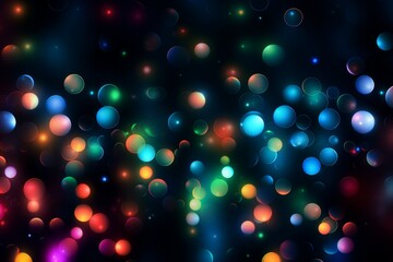 Fototapeta na wymiar Colored seamless glowing bokeh blur polka dot circles background texture