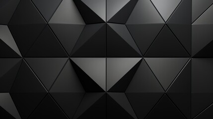 modern semigloss black 3d wall tiles background with polished diamond shapes - interior design concept