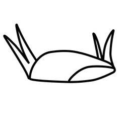 rock and grass sketch icon