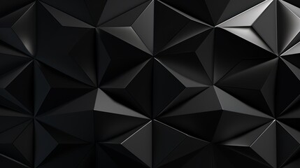 modern semigloss black 3d wall tiles background with polished diamond shapes - interior design concept