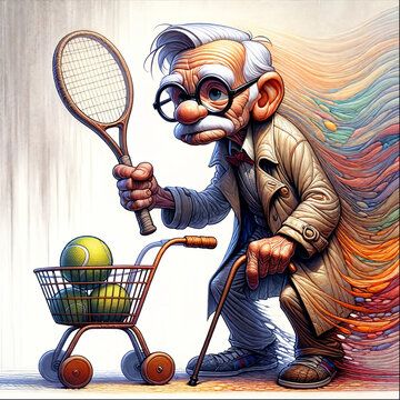 3d tennis player with racket