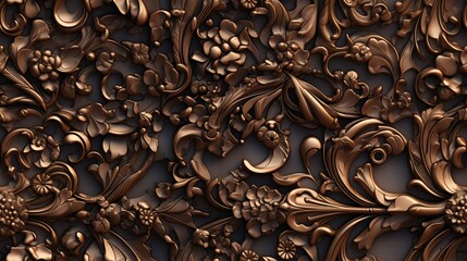 Seamless barocco scrollwork pattern venzel and whorl Royal vintage Victorian Gothic Rococo background