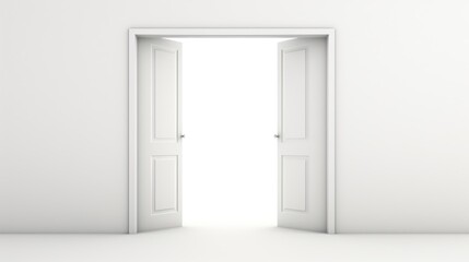 Open door isolated on the white background 