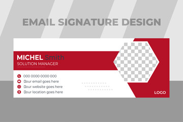 corporate business email signature design template. email signature design with unique shape,