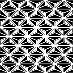 Seamless surface pattern design with asanoha ornament. Interlocking triangles background. Image with repeated triangular shapes. Geometric image. Ethnic japanese embroidery motif. Vector for print.