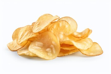 Natural potato chips isolated on transparent or white background