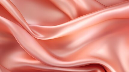 Obraz premium Silk satin texture. Wavy soft folds on shiny fabric. Peachy luxury colour palette. Web banner, 8k, super quality, detailed, photo realistic,