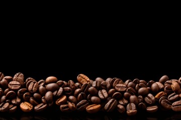 Panoramic coffee beans isolated