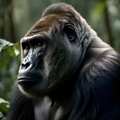 big black african gorilla : wildlife