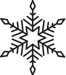 Snowflake icon. Snow in the winter. Simple flat black illustration