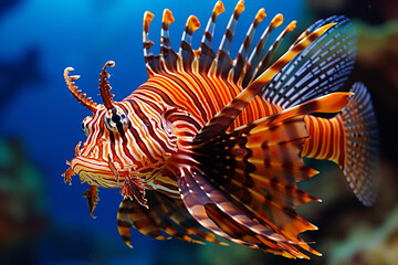 Naklejka na ściany i meble Bright exotic fish, underwater world