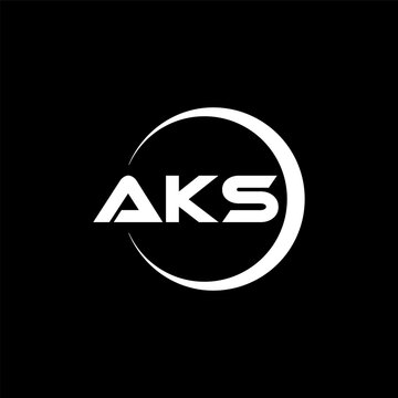 AKS letter logo design with black background in illustrator, cube logo, vector logo, modern alphabet font overlap style. calligraphy designs for logo, Poster, Invitation, etc.