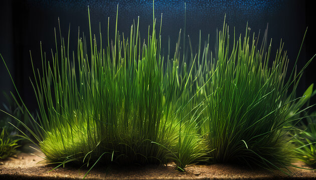 Vallisneria in an aquarium: aquatic plant, generative AI