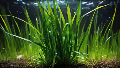 Obraz premium aquatic plant: Vallisneria spiralis, generative AI