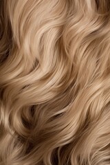 A close up texture of light color hair, hair pattern photo, curly hair macro, blonde, white hair style, salon, AI generated.