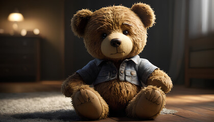 sad teddy bear plushie, generative AI