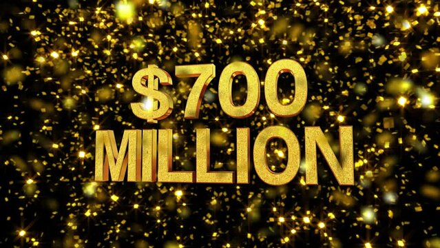 3D Text Gold Confetti $700 million layout-B