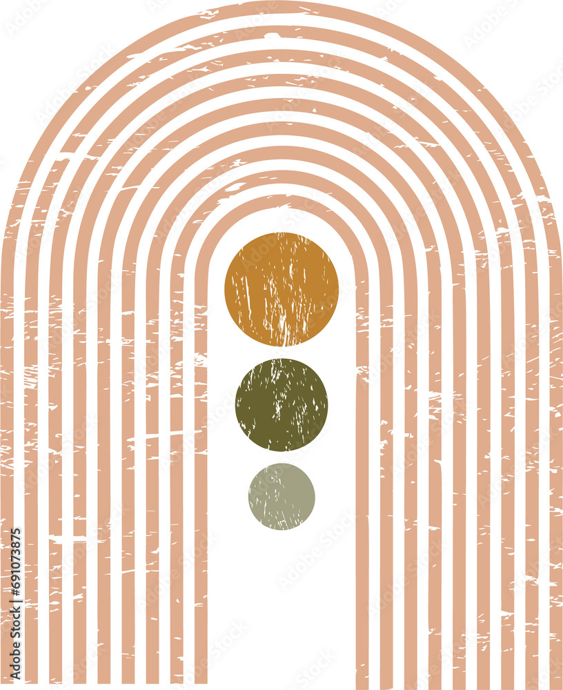 Poster geometric lines zen pattern. abstract textured arch and shapes. balance figures with linear outline 
