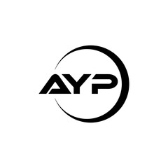 AYP letter logo design with white background in illustrator, cube logo, vector logo, modern alphabet font overlap style. calligraphy designs for logo, Poster, Invitation, etc.