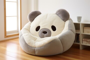 A panda shaped chair, cute animal sofa, cozy soft cute couch, baby seat, puff seat for kids, child...