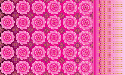 seamless pattern with pink flowers