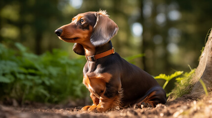 Dachshund (wiener dog, badger dog, doxie, and sausage dog), AI Generated - 691078003