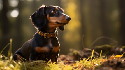 Dachshund (wiener dog, badger dog, doxie, and sausage dog), AI Generated - 691078010